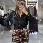 SATEN GÖMLEK SİYAH