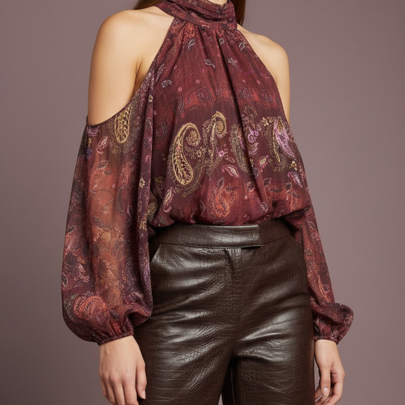 OMZU AÇIK BLUZ BORDO