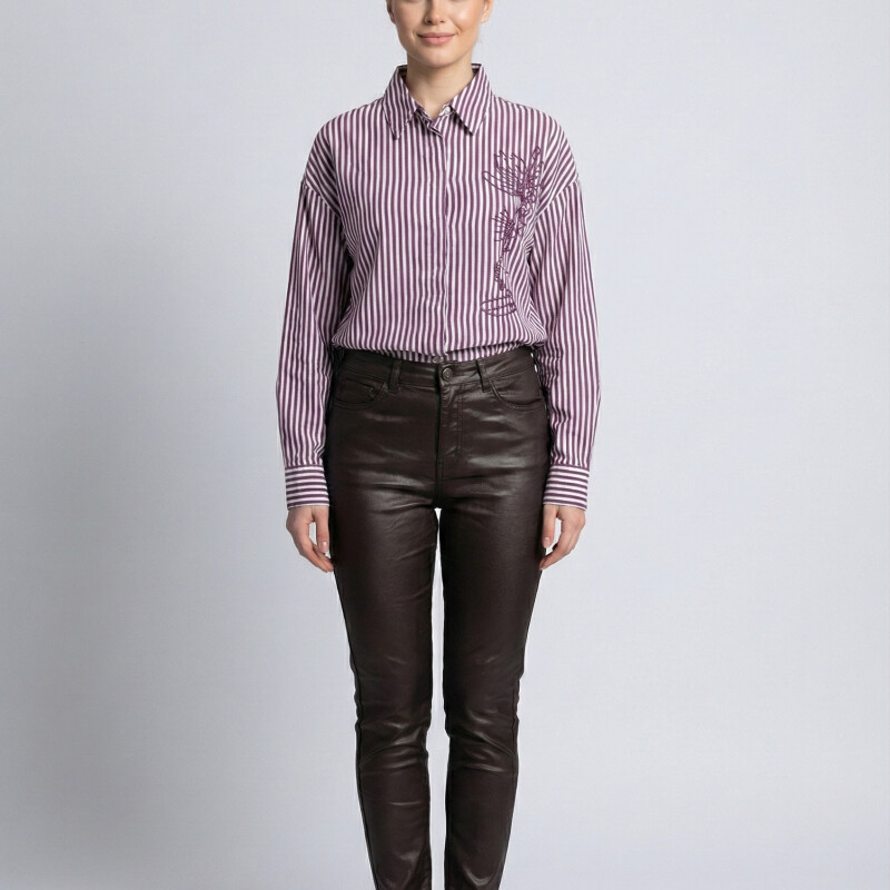 ÇİZGİLİ MODAL GÖMLEK