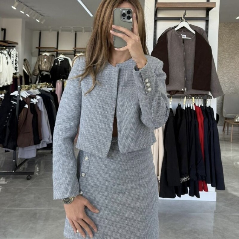 MAVİ DESENLİ CEKET